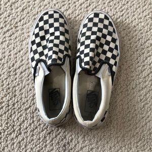 Vans checkerboard slip ons